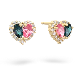 Alexandrite Halo 14K Yellow Gold earrings E7008