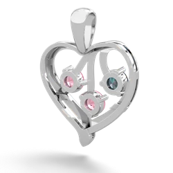 Alexandrite Glowing Heart 14K White Gold pendant P2233