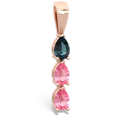 Alexandrite Dew Drops 14K Rose Gold pendant P2251