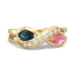 Alexandrite Diamond Infinity 14K Yellow Gold ring R5390