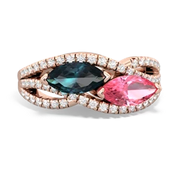 Alexandrite Diamond Rivers 14K Rose Gold ring R3070