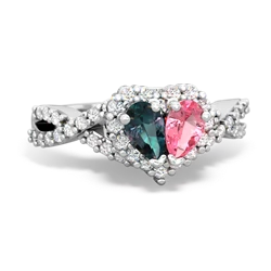 Alexandrite Diamond Twist 'One Heart' 14K White Gold ring R2640HRT