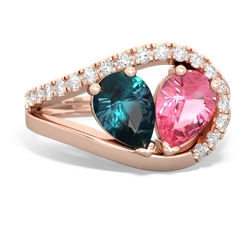 Alexandrite Nestled Heart Keepsake 14K Rose Gold ring R5650