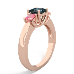 Alexandrite Three Stone Trellis 14K Rose Gold ring R4015