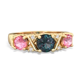 Alexandrite Hugs And Kisses 14K Yellow Gold ring R5016