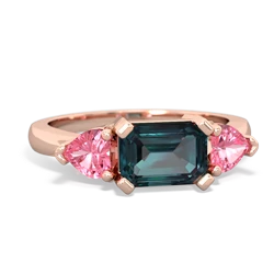 Alexandrite Three Stone 14K Rose Gold ring R5235