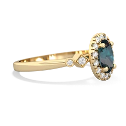 Alexandrite Antique-Style Halo 14K Yellow Gold ring R5720