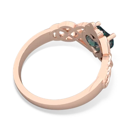 Alexandrite Claddagh Celtic Knot 14K Rose Gold ring R2367