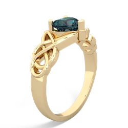 Alexandrite Claddagh Celtic Knot 14K Yellow Gold ring R2367