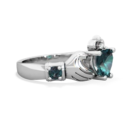 Alexandrite Claddagh Keepsake 14K White Gold ring R5245