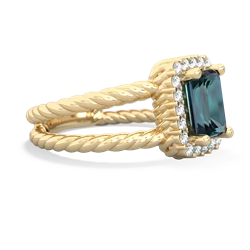 Alexandrite Rope Split Band 14K Yellow Gold ring R2628