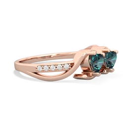 Alexandrite Side By Side 14K Rose Gold ring R3090