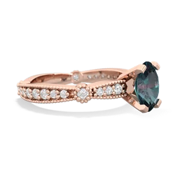 Alexandrite Sparkling Tiara 8X6 Oval 14K Rose Gold ring R26298VL