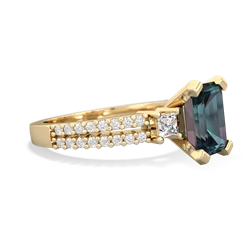 Alexandrite Classic 8X6mm Emerald-Cut Engagement 14K Yellow Gold ring R26438EM