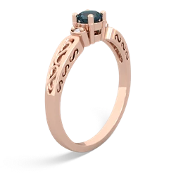 Alexandrite Filligree Scroll Round 14K Rose Gold ring R0829