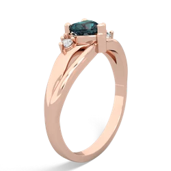 Alexandrite Split Band Swirl 14K Rose Gold ring R2130