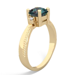 Alexandrite Cushion Rope 14K Yellow Gold ring R2484