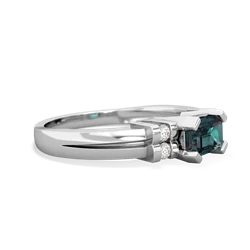 Alexandrite Art Deco East-West 14K White Gold ring R2590