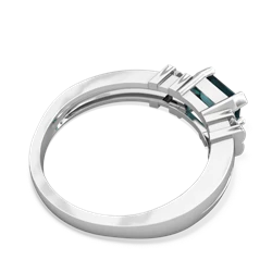 Alexandrite Art Deco East-West 14K White Gold ring R2590