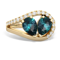 Alexandrite Nestled Heart Keepsake 14K Yellow Gold ring R5650