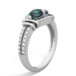 Alexandrite Art-Deco Keepsake 14K White Gold ring R5630