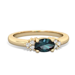 Alexandrite Simply Elegant East-West 14K Yellow Gold ring R2480