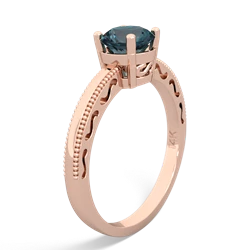 Alexandrite Milgrain Filigree 14K Rose Gold ring R5090