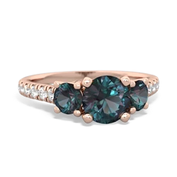 Alexandrite Pave Trellis 14K Rose Gold ring R5500