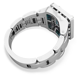 Alexandrite Men's Watch 14K White Gold ring R0510