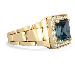 Alexandrite Men's Watch 14K Yellow Gold ring R0510