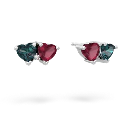 Alexandrite Sweethearts 14K White Gold earrings E5260