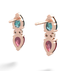 Alexandrite Bowtie Drop 14K Rose Gold earrings E0865