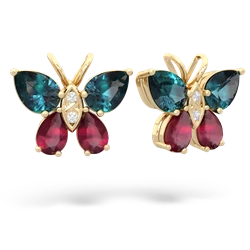 Alexandrite Butterfly 14K Yellow Gold earrings E2215