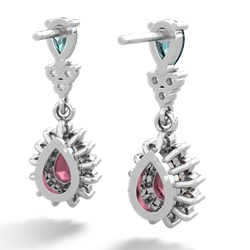 Alexandrite Halo Pear Dangle 14K White Gold earrings E1882