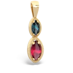 Alexandrite Antique-Style Halo 14K Yellow Gold pendant P5700