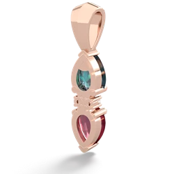 Alexandrite Bowtie Drop 14K Rose Gold pendant P0865