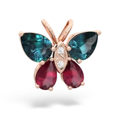 Alexandrite Butterfly 14K Rose Gold pendant P2215