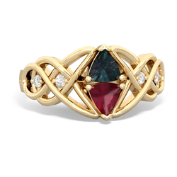 Alexandrite Keepsake Celtic Knot 14K Yellow Gold ring R5300