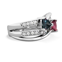 Alexandrite Bowtie 14K White Gold ring R2360