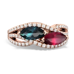 Alexandrite Diamond Rivers 14K Rose Gold ring R3070