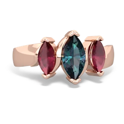 Alexandrite Three Peeks 14K Rose Gold ring R2433