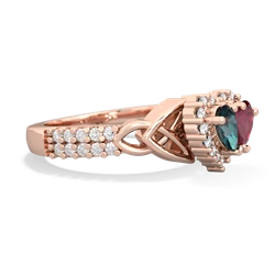 Alexandrite Celtic Knot Two Hearts As One 14K Rose Gold ring R2644HRT