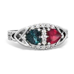 Alexandrite Sparkling Celtic Knot 14K White Gold ring R2645