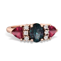 Alexandrite Antique Style Three Stone 14K Rose Gold ring R2186