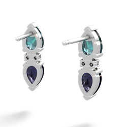 Alexandrite Bowtie Drop 14K White Gold earrings E0865