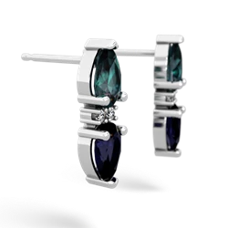 Alexandrite Bowtie Drop 14K White Gold earrings E0865