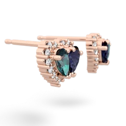 Alexandrite Halo 14K Rose Gold earrings E7008