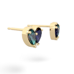 Alexandrite 'Our Heart' 14K Yellow Gold earrings E5072