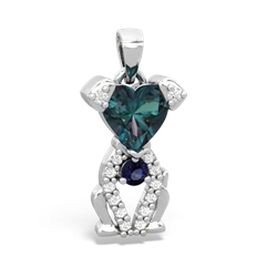 Alexandrite Puppy Love 14K White Gold pendant P5800