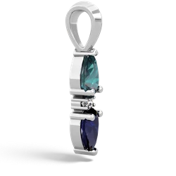 Alexandrite Bowtie Drop 14K White Gold pendant P0865